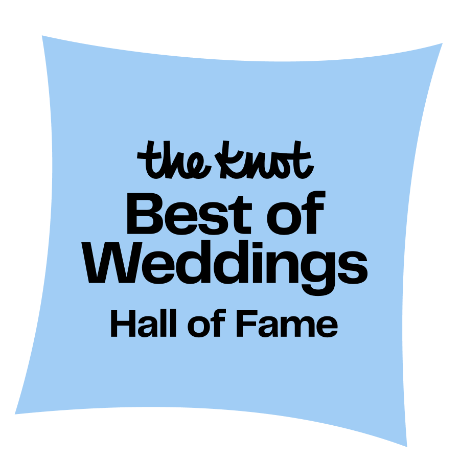 Award-winning recognition for Ben Mallare Events & Entertainment, featured in The Knot Best of Weddings Hall of Fame, highlighting excellence in live wedding bands and entertainment.